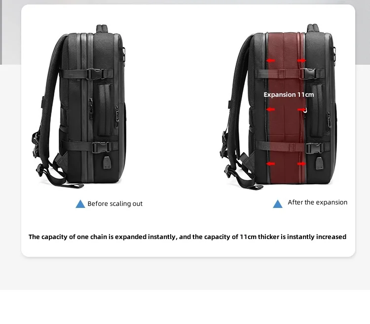 Multifunctional airbag Backpack Men's Large Capacity Vacuum Storage Business Travel Bag Oxford Cloth Waterproof Backpack