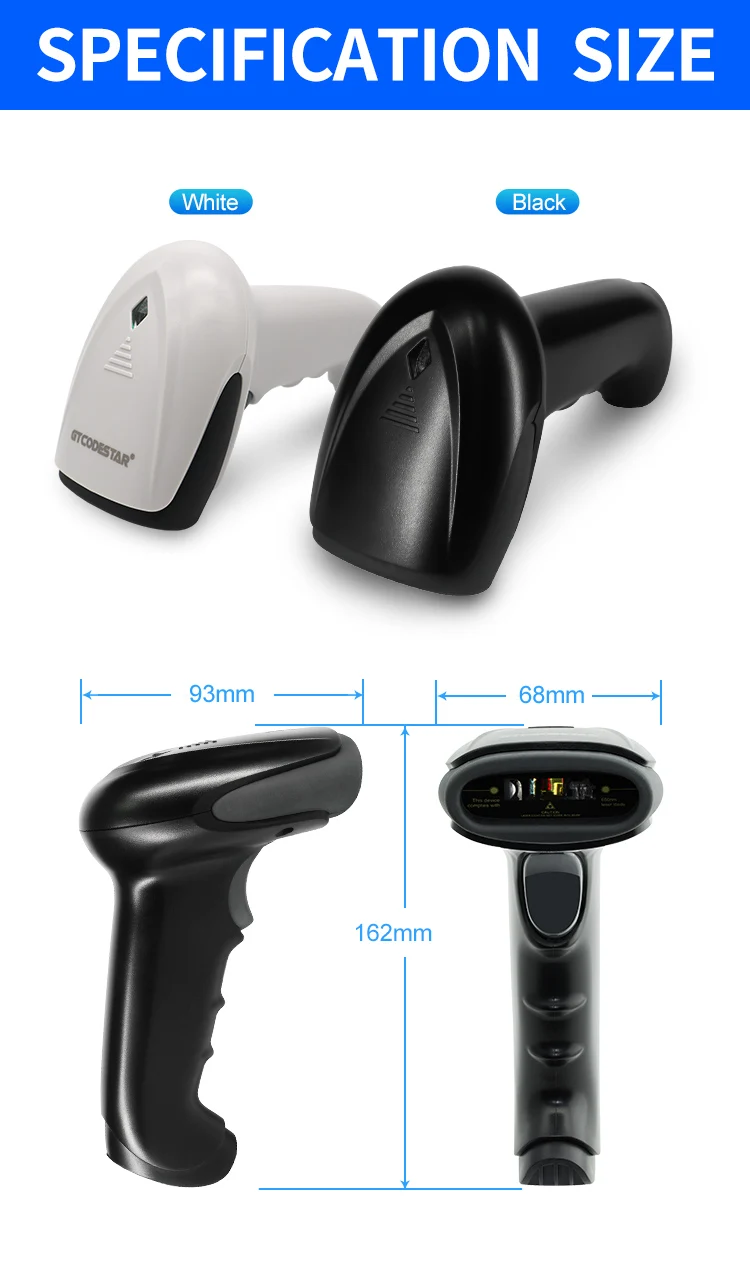 Xincode X-600 Handheld 1D Wireless Barcode Reader 2.4G Laser Barcode ...