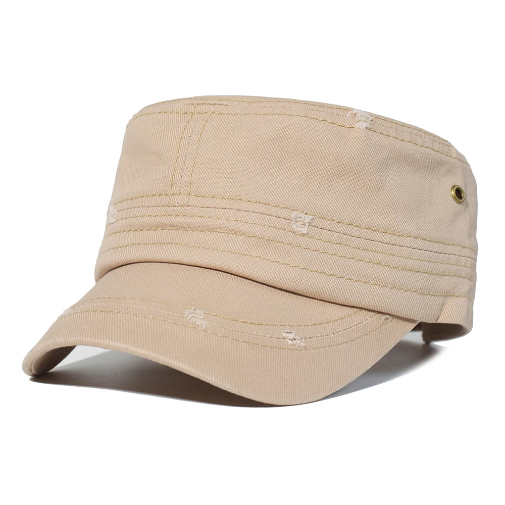 Solid Cotton Military Caps Men 