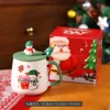 Couvercle en silicone pour tasse individuelle, boîte couleur - style bonhomme de neige d