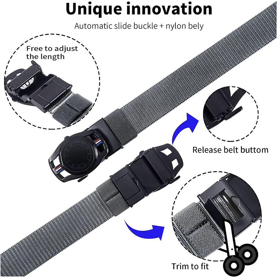 Lightweight Sports Training Wear-resistant Ratchet Belt Adjustable Men Nylon Web Golf Belt Casual Work Tactical Belts