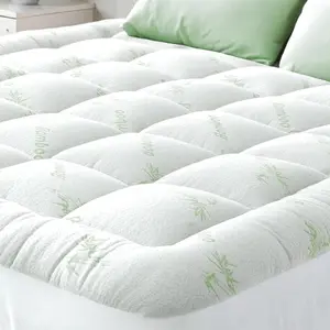 Soft Mattress Topper - Viscose Made From Bamboo Top Mattress Pad for Back Pain Relief - Naturally Cooling for Hot Sleepers