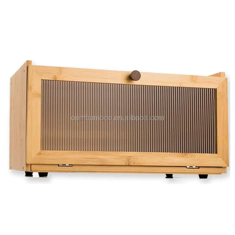 Large Capacity Kitchen Counter Storage Container Wooden Bread Storage