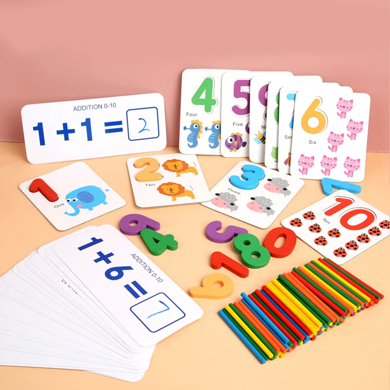 Детская математика, Обучающие пособия, дошкольные цифры, когнитивные арифметические Счетные палочки, Игрушки для раннего образования