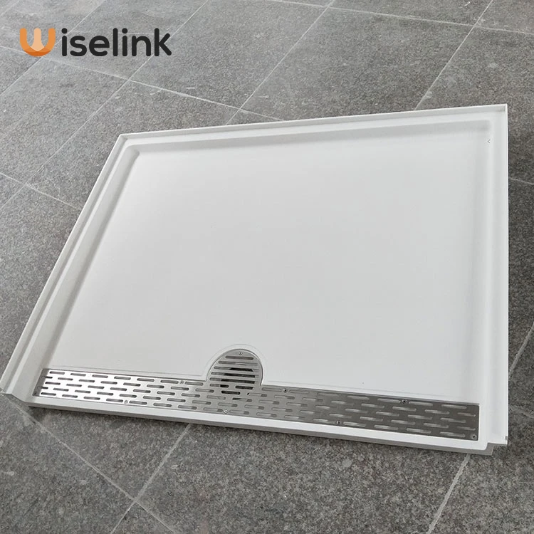 Wiselink Solid Surface Marble 60 X 48 Shower Base Stone Tray ADA Shower Pan