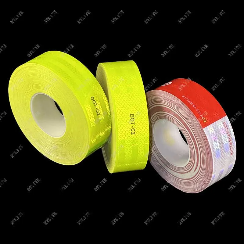 3 Years 2 Inch Stickers Vinyl Trailers Diamond 983 Fluorescent Green Red White Sheeting Microprismatic Reflective Tape For Truck details