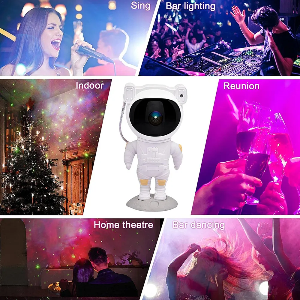 Astronaut Space Projector Galaxy Starry Night Light USB Charger LED Astronaut Lamp with Remote Control