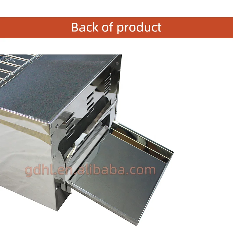 Хлебопекарный хлебопекарный станок Ресторан Электрический конвейер тостер коммерческий для продажи Серебряная нержавеющая сталь HL