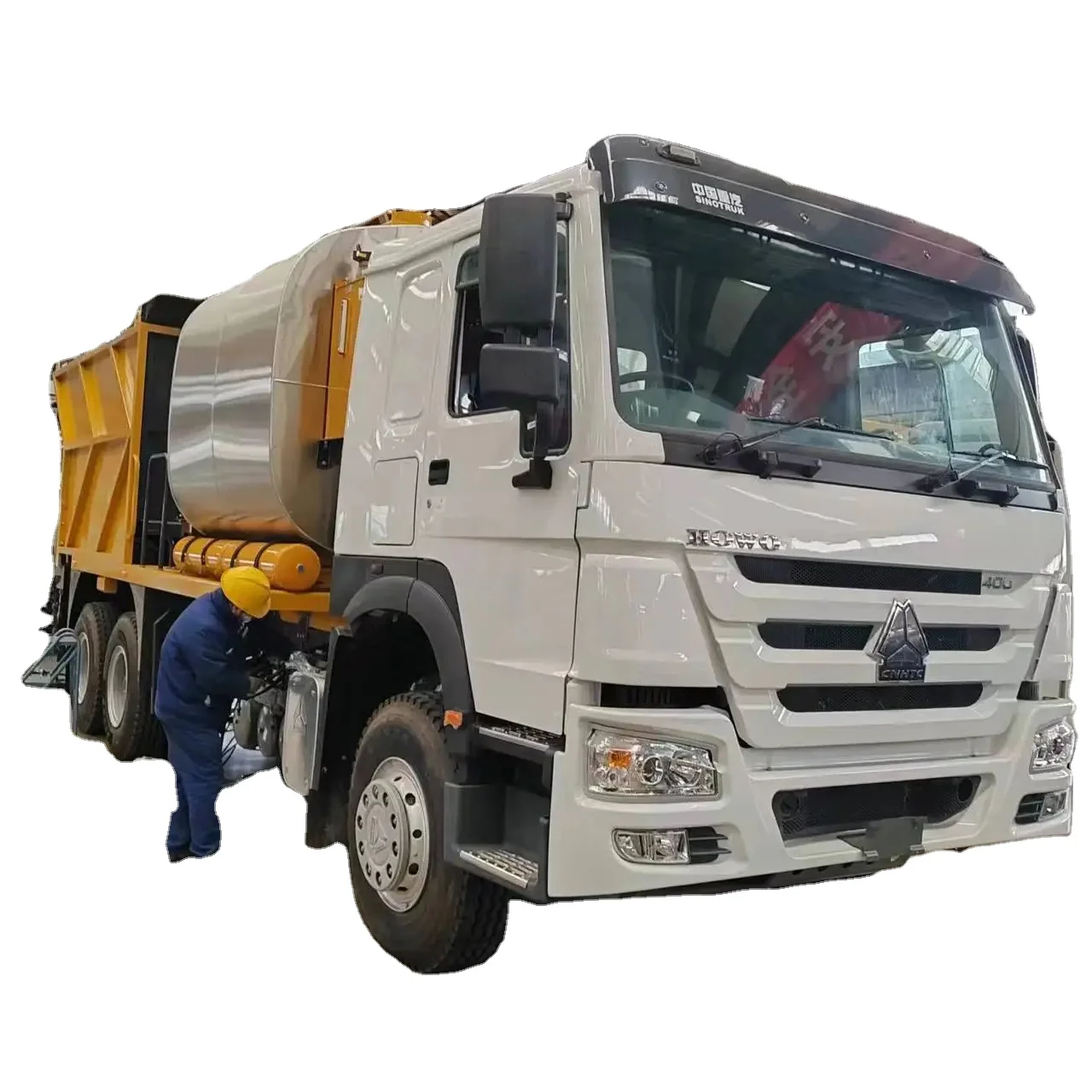 SINOTRUK HOWO SINOTRUCK Howo 8cbm Cargo Truck HOWO Asphalt Chip Synchronous Sealer Asphalt Sealing Truck