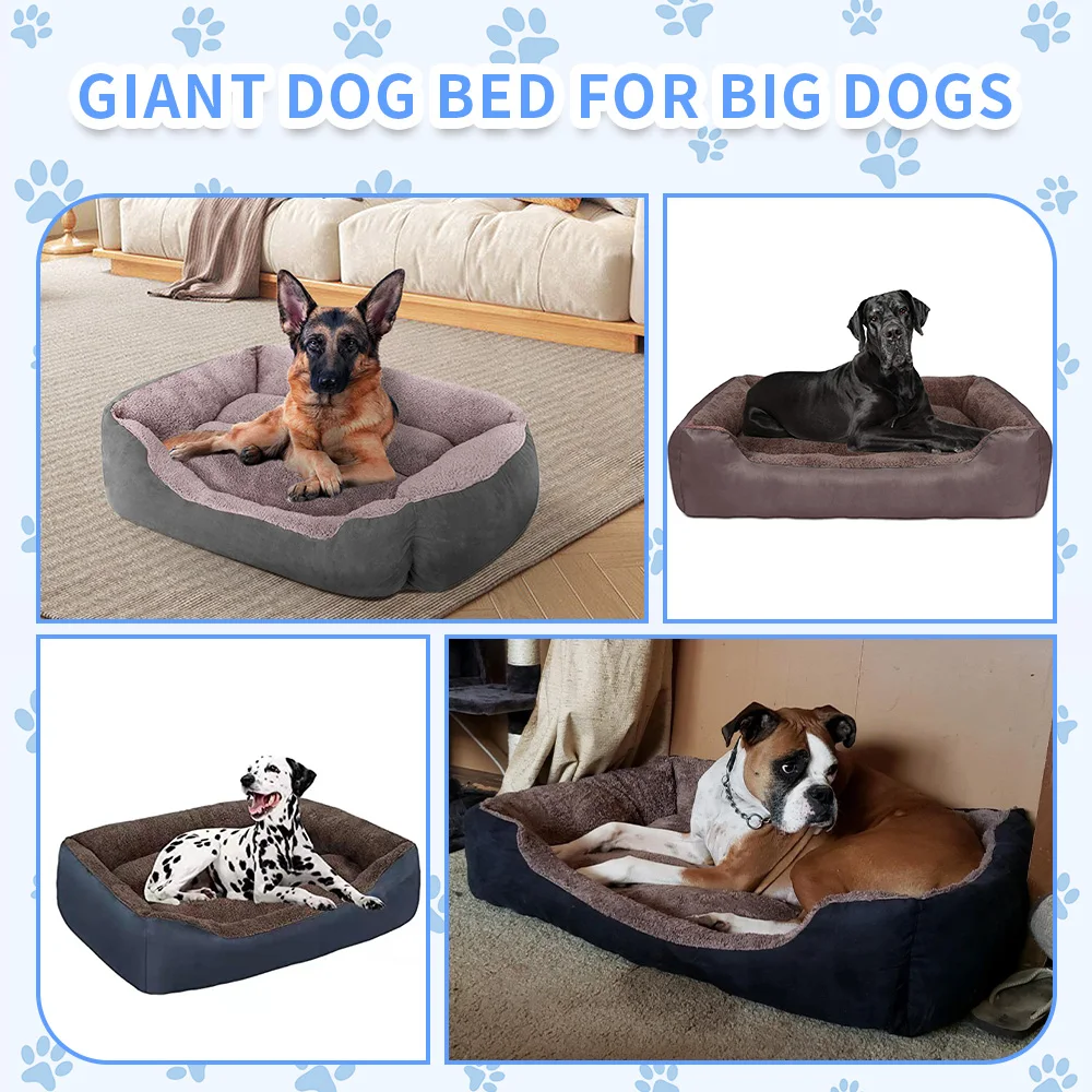 Custom made luxury fluffy calming washable big xl xxl heavy duty extra large pet dog bed for large dogs supplier