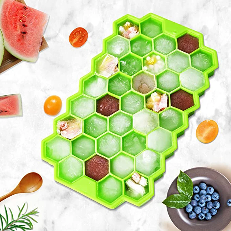 Odorless Honeycomb Ice Tray Mold Nontoxic Stackable With Lids