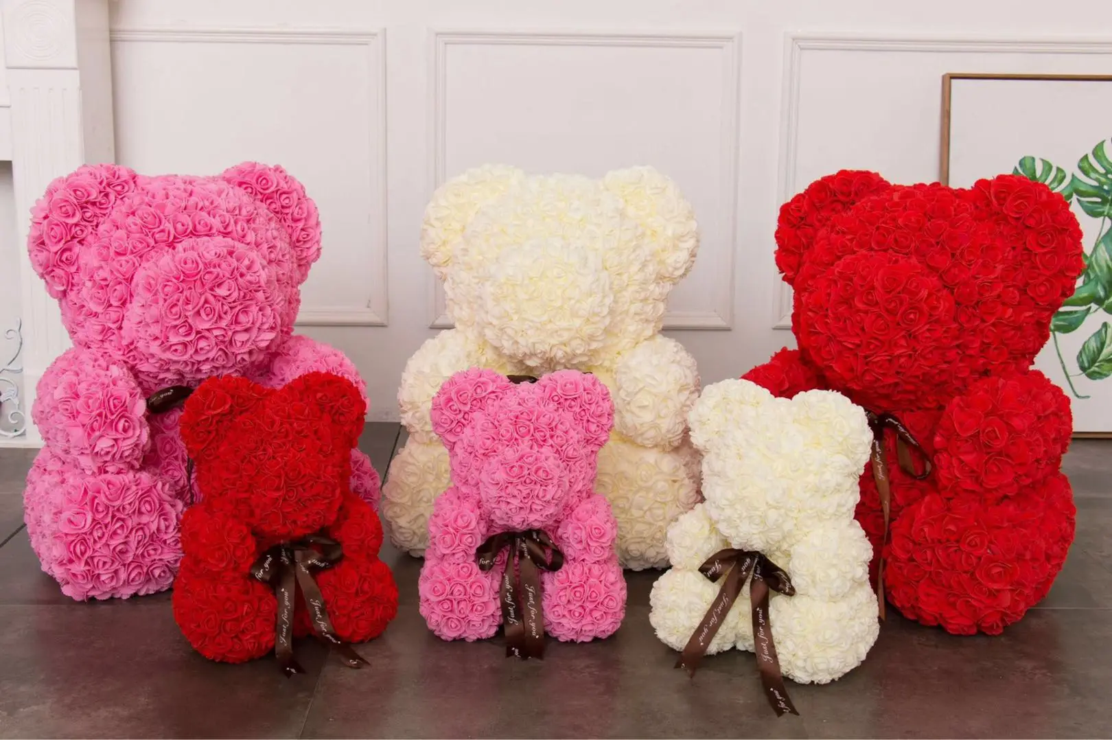 Hflora 25cm Pe Foam Teddy Rose Bear For Valentines Day Hot Sale