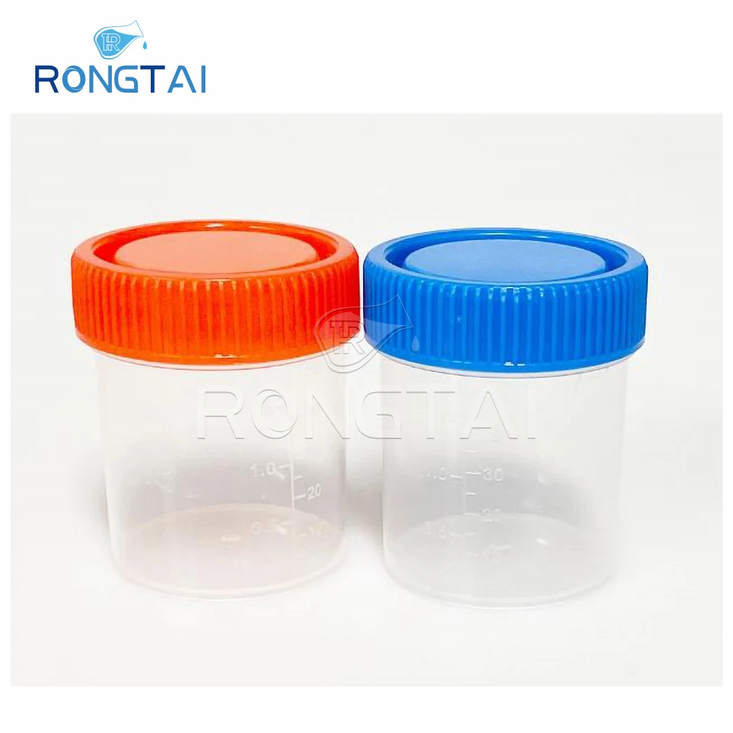 RONGTAI Plastic Specimen Container Distributors Urine and Stool Container China Urine Specimen Container White Lid