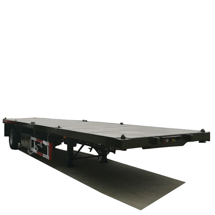 High loading 20ft 40ft flatbed trailer with container lock