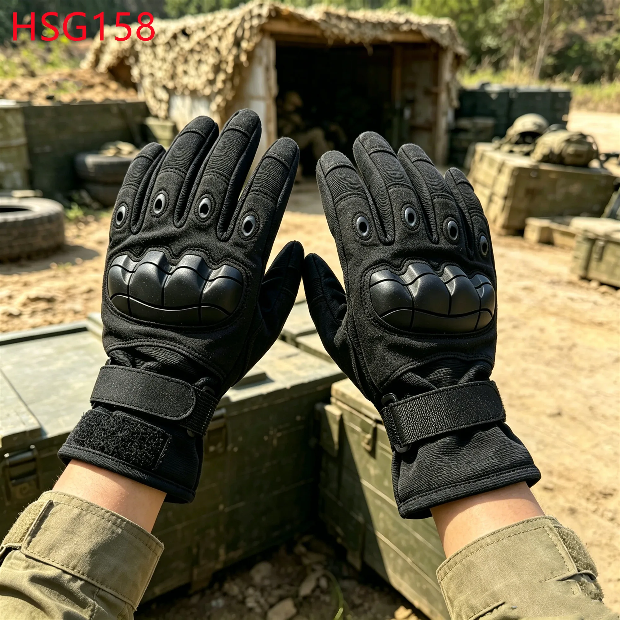 LXG,wilderness Survival Training Hard Knuckle Tactical Gloves Touch Screen Compatible Combat Gloves for Winter Patrol HSG158