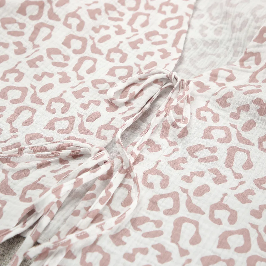 Autumn loose-fitting breathable ruffled short sleeves and long-sleeved two-piece loungewear set. — detail