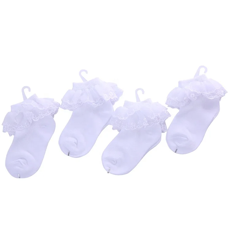 Белые кружевные детские школьные танцевальные носки