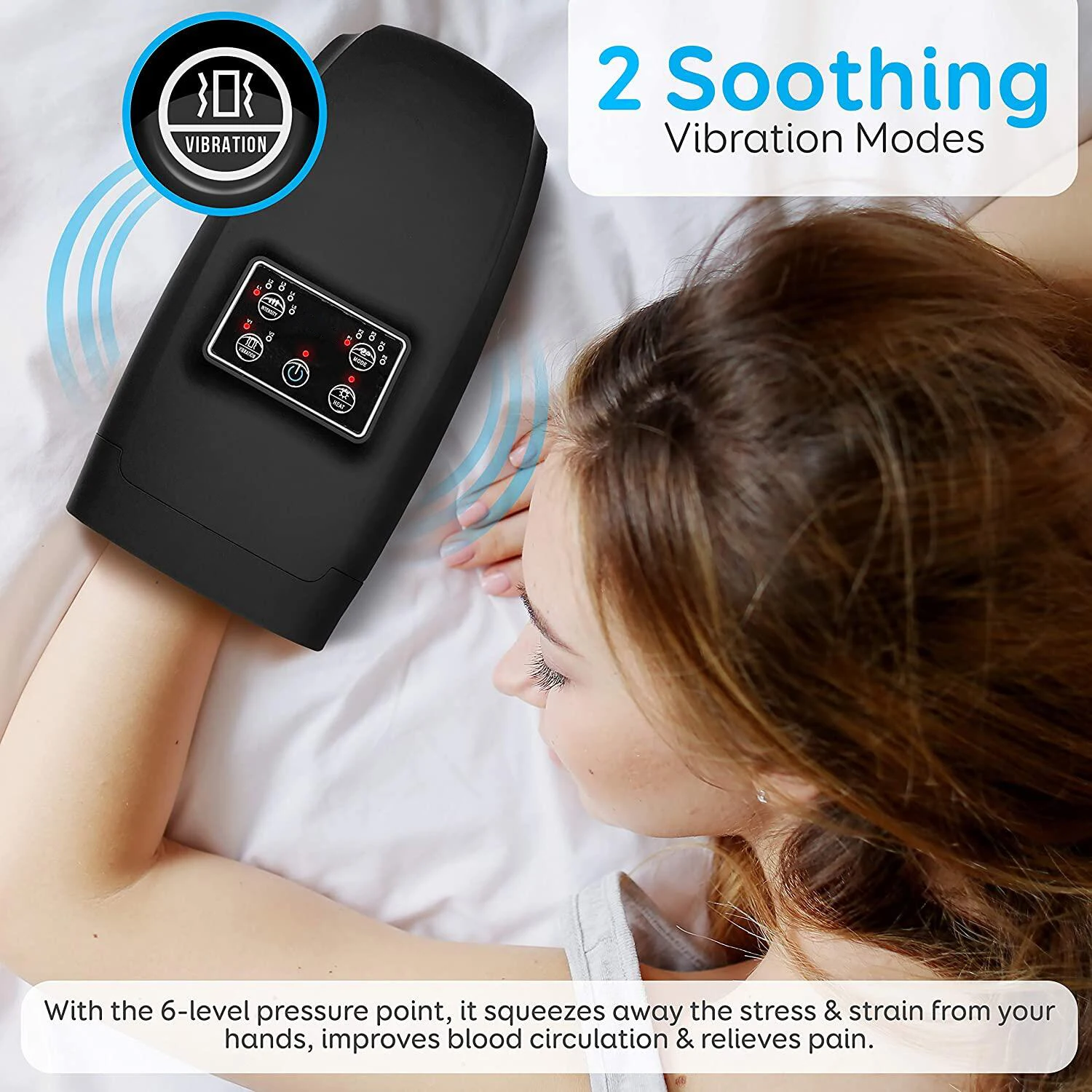 New Portable Finger Joint Cordless Vibrating Electric Hand Massager Machine  Masajeador De Manos With Heat and Compression
