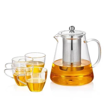 Handmade 1900ml Japanese Tea Pot High Capacity Blooming Glass for Coffee & Tea Sets