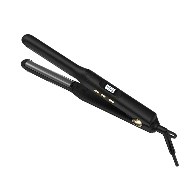 Custom LOGO  Professional Pencil Flat Iron Straighteners Adjustable Mini Floating Plates Hair Straightener Iron Heater