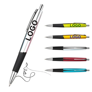 Customized Logo Printed Retractable Triangle Plastic Ballpoint Pen Wholesales Soft Grip Holder Business Sports for Special Gift