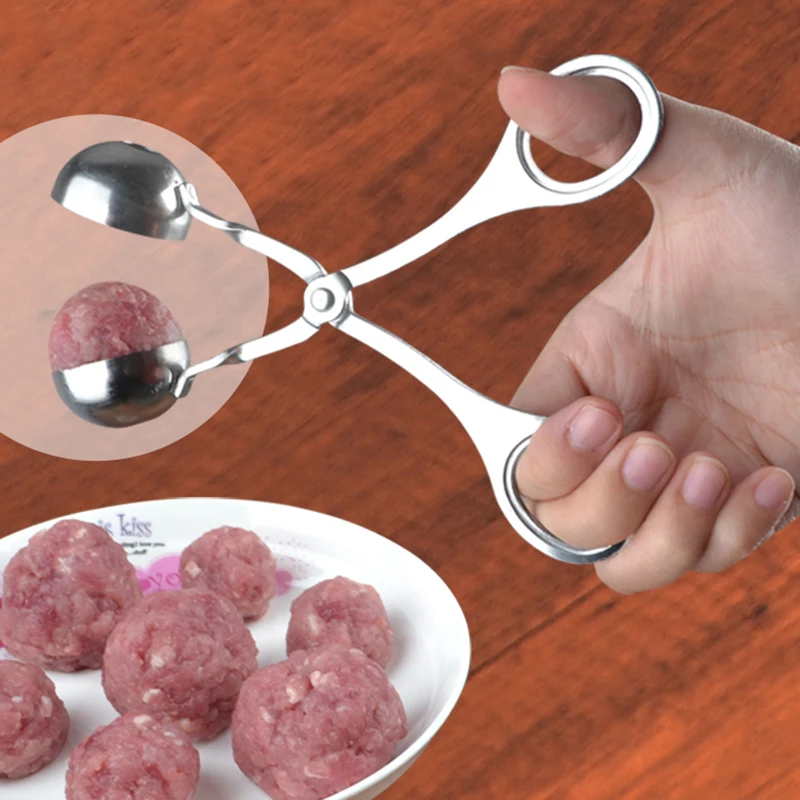 Stainless Steel Meatball Scoop Ball Maker Mold Meat Baller Tongs Non-Stick  Meatball Maker Cookie Scoop Kitchen Cooking Tools