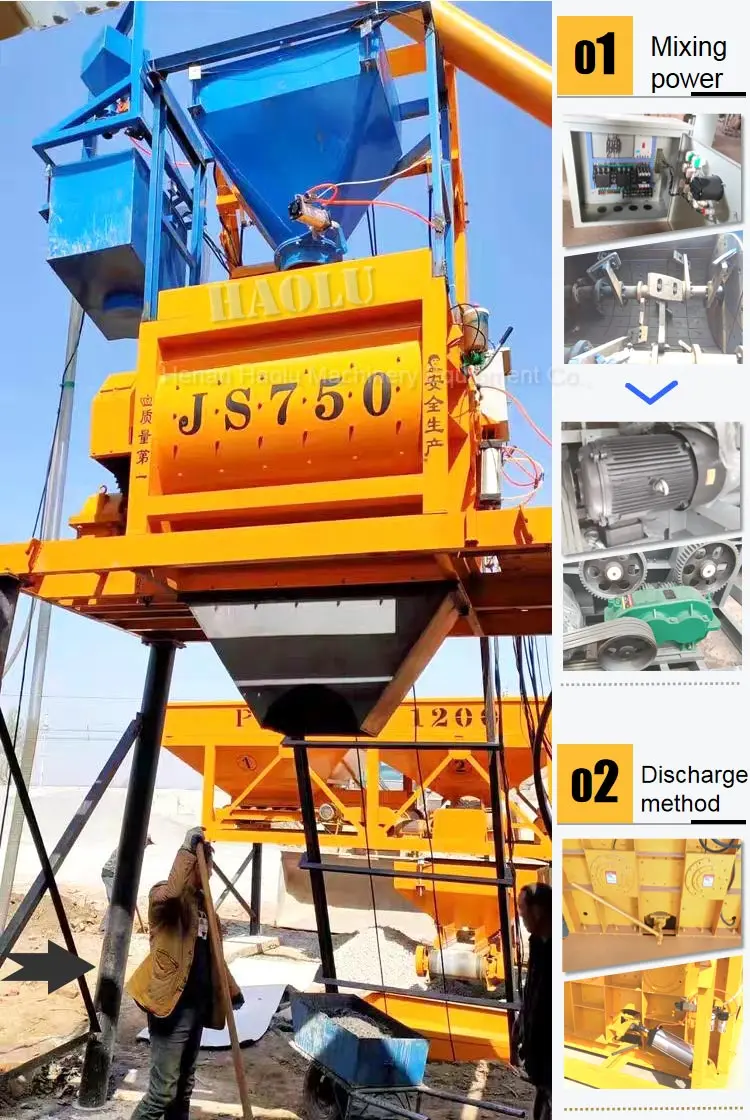 Js Series 750 Litres Double Spiral Twin Shaft Concrete Mixer Forced