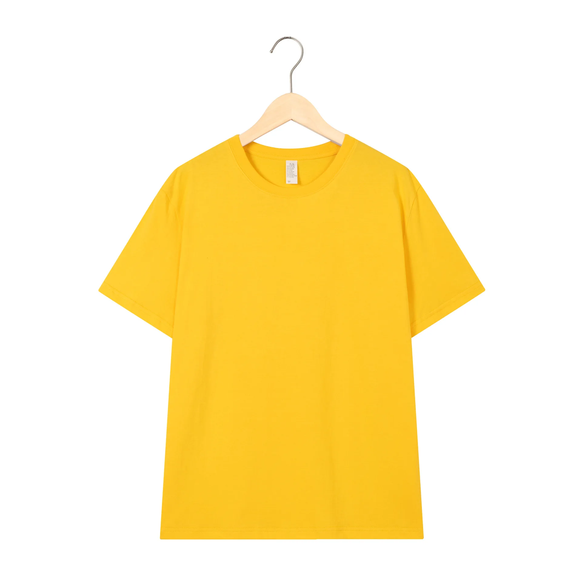 200gms Summer Cotton Short Sleeve T shirt Men's Solid Loose Round Neck plus size T shirt
