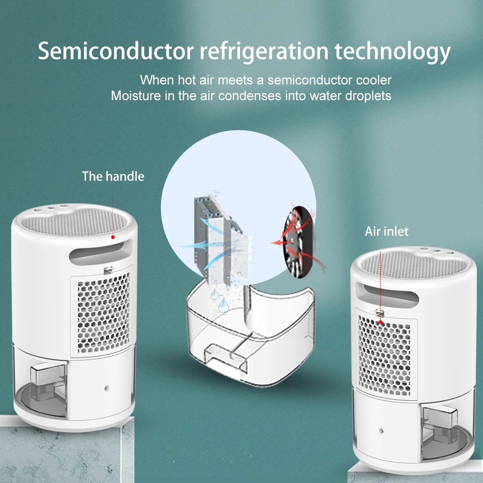 Mini Dehumidifier 1000ml Removable Water Tank Portable Domestic Dehumidifier For Home Bedroom