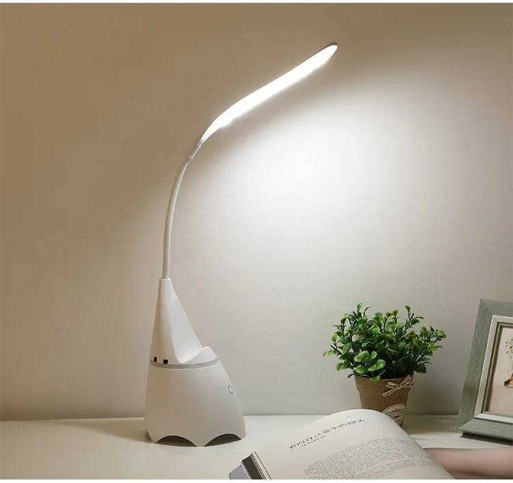 USB Music Speaker Smart Phone Control Table Lamp Rechargeable Dimmable LED Desk Lamp Speaker LED Beside Lamp