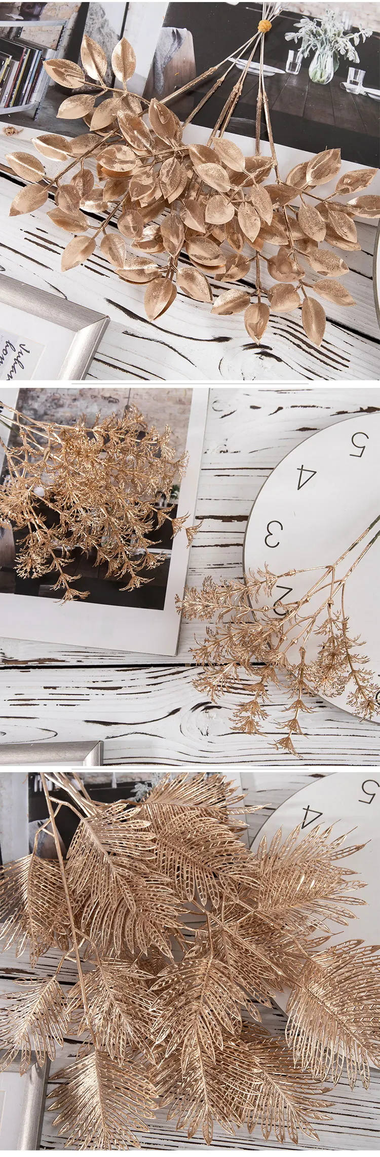 Cf99 New Design Artificial Flower Plant Golden Plastic Plant For