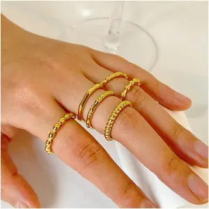 Rings Delicate Creative Kawaii Bamboo Cristamas Daily Necessities Stylish Retro Banquet Stainless Steel Wedding Rings