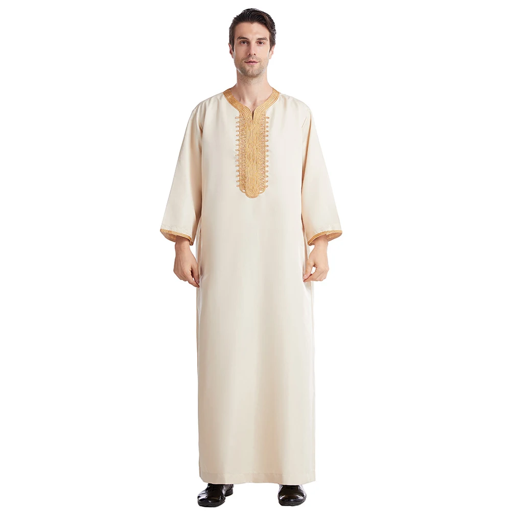 Mens Robe Saudi Arabia Jubba Thobe Kleding Mannen Kaftan Abaya Muslim ...