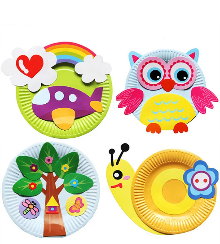 Animals Cartoon Paper Plate Kids Drawing Diy Handmade Crafts Toys Material  Package Children Creative Educational Puzzle Toys - Buy Paper Plate,Diy  Handmade Crafts Toys,Creative Educational Puzzle Toys Product on 
