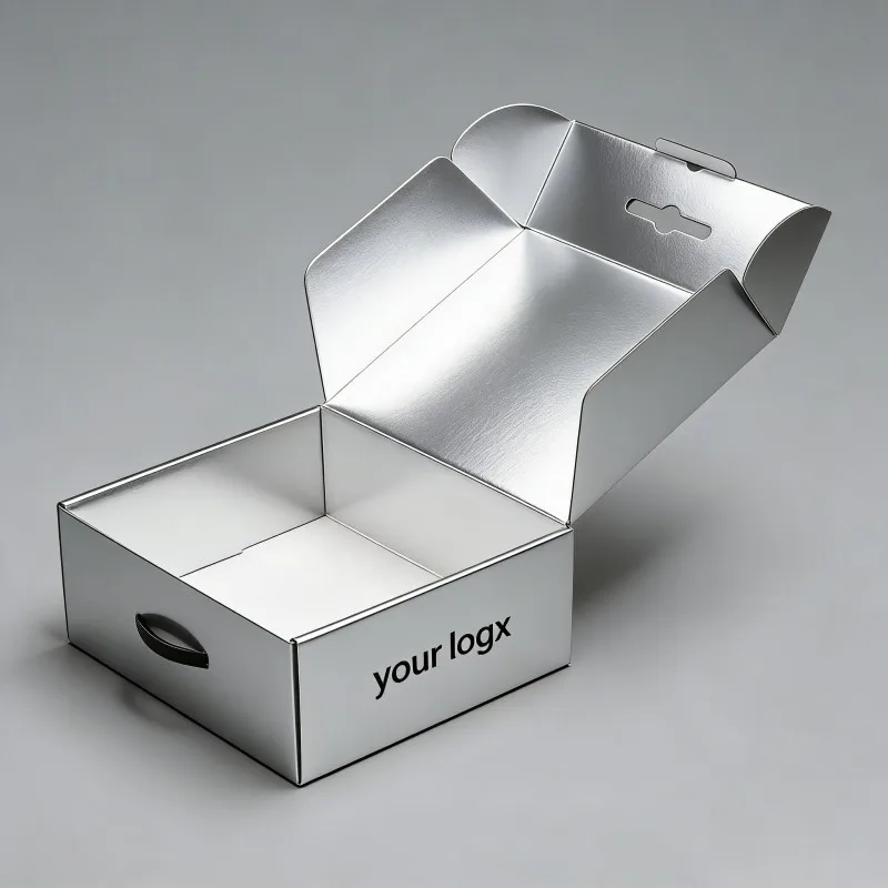 Personlig lyxkartong för hatt med återvinningsbar, vågformad och veckbar förpackningslåda för hatt med insats och tryckt logotyp i guldfolie