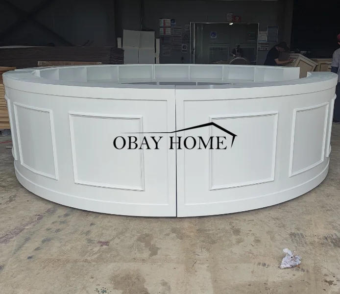 Large Circular Rental Bar Table Counter Painted Wooden Four Groups Events Bar Counter for Outdoor