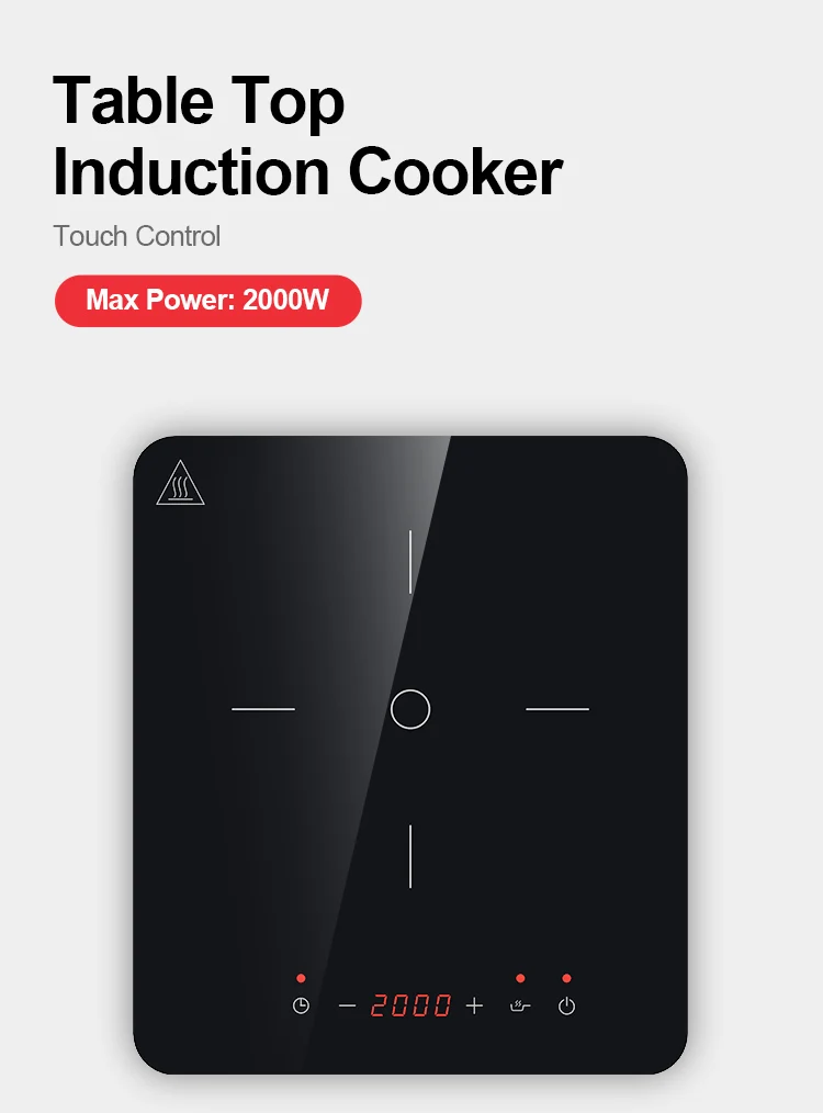 High Quality 2000w Durable Stove Electric Cooktop Induction Hob Single