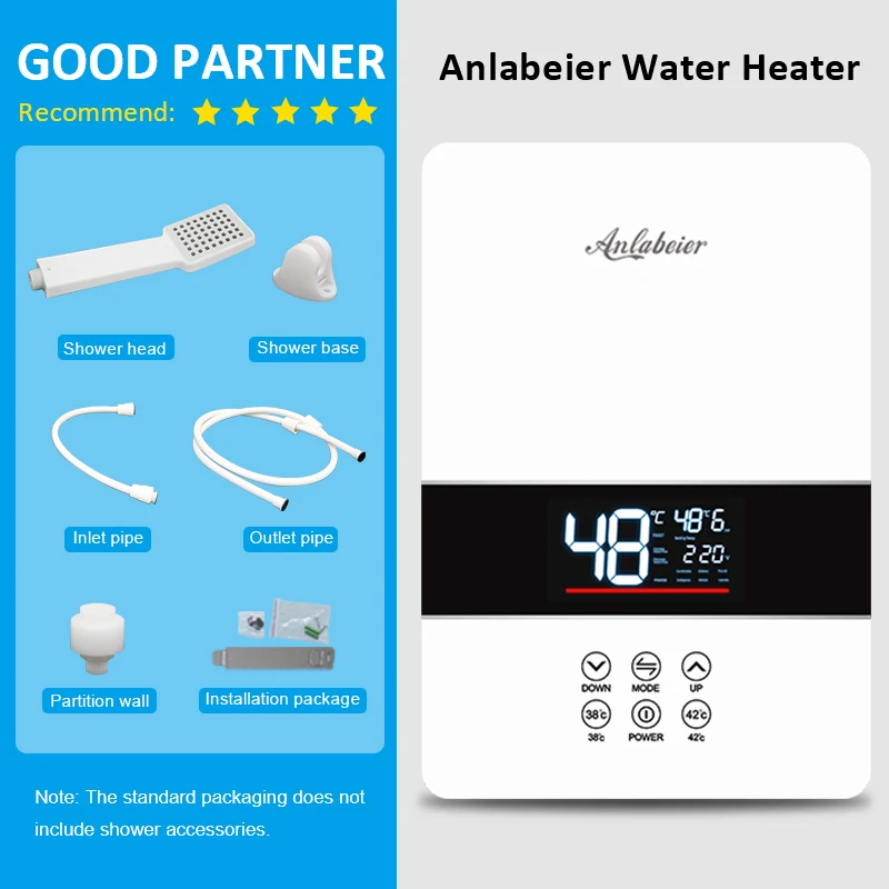 Digital LED Temperature Display Bathroom Instant Hot Electric Under Sink Water Heater