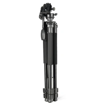 QZSD Q336 153CM Hight Max Load 8KG Professional Aluminum Tripod Stand With Universal Fluid Head for DDSLR Digital Video Camera detail image
