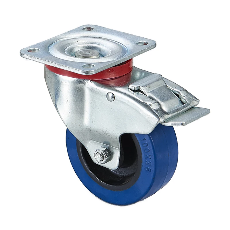 Blue 4 Inch Tpr Swivel Casters Wheels 330lbs Heavy Duty Double Ball ...