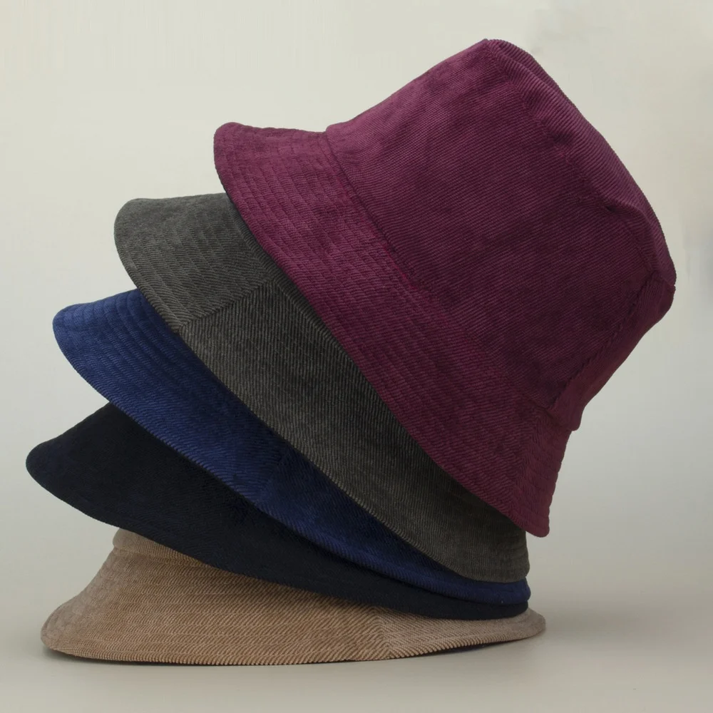 Панама Вельветовая однотонная с широкими полями для детей и женщин, размер Xl