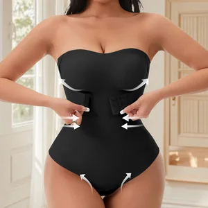 Women's Seamless Body-Shaping Jumpsuit Everyday Style with Padded Top Firm Belly Tuck Waist Invisible Non-Slip Shoulder Strap