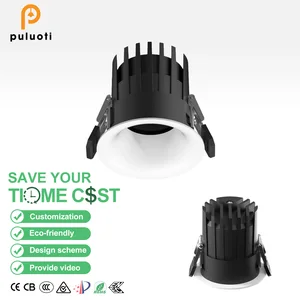 PULUOTI Custom Superbright LED Spotlight 8W-15W 3CCT 75mm Recessed Ceiling Spot Lights IP20 for Home and Office Lighting White