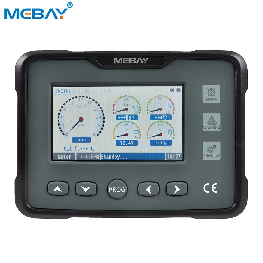 Mebay Engine Controller Digital Panel Meter Gauge GM70C Fuel Level Battery Voltage Oil Temperature