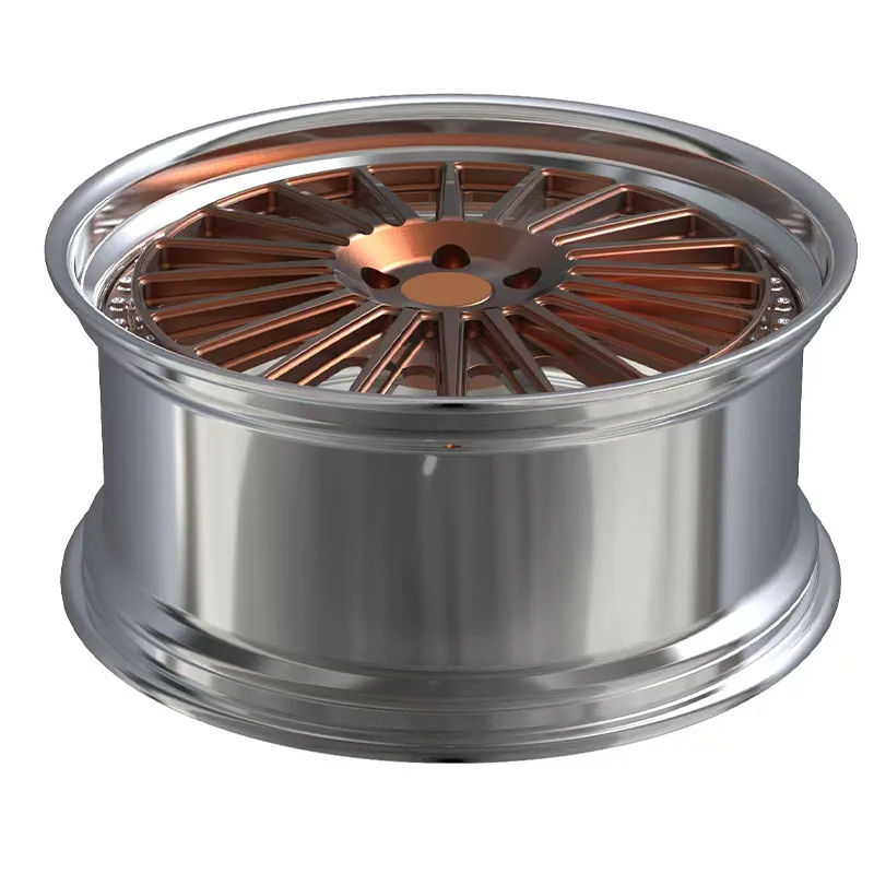 Popular Design 2-piece Deep Lip Forged Rims Forged Wheels 5x112 5x114.3 5x120 With Chrome Plated Barrel details