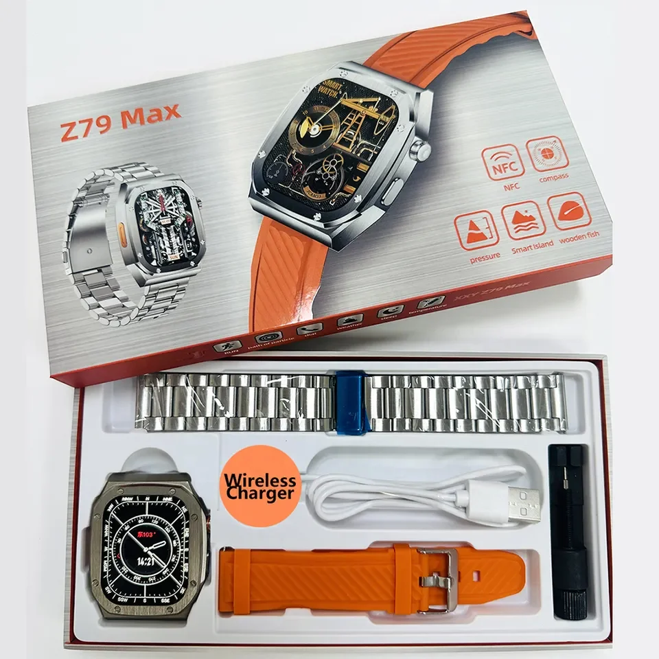 【新品未使用】 BOOK1SUNSET27cm Men HD 2.1 320*385 460mah Z79max Smart Watch - IP68 Waterproof