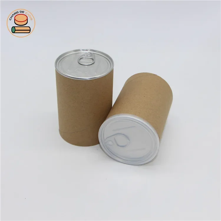 Recycled Round Carton Paper Packaging Boxes for Food Snacks Powder Round Box Packaging Paper Food Can Cardboard Tube Packaging