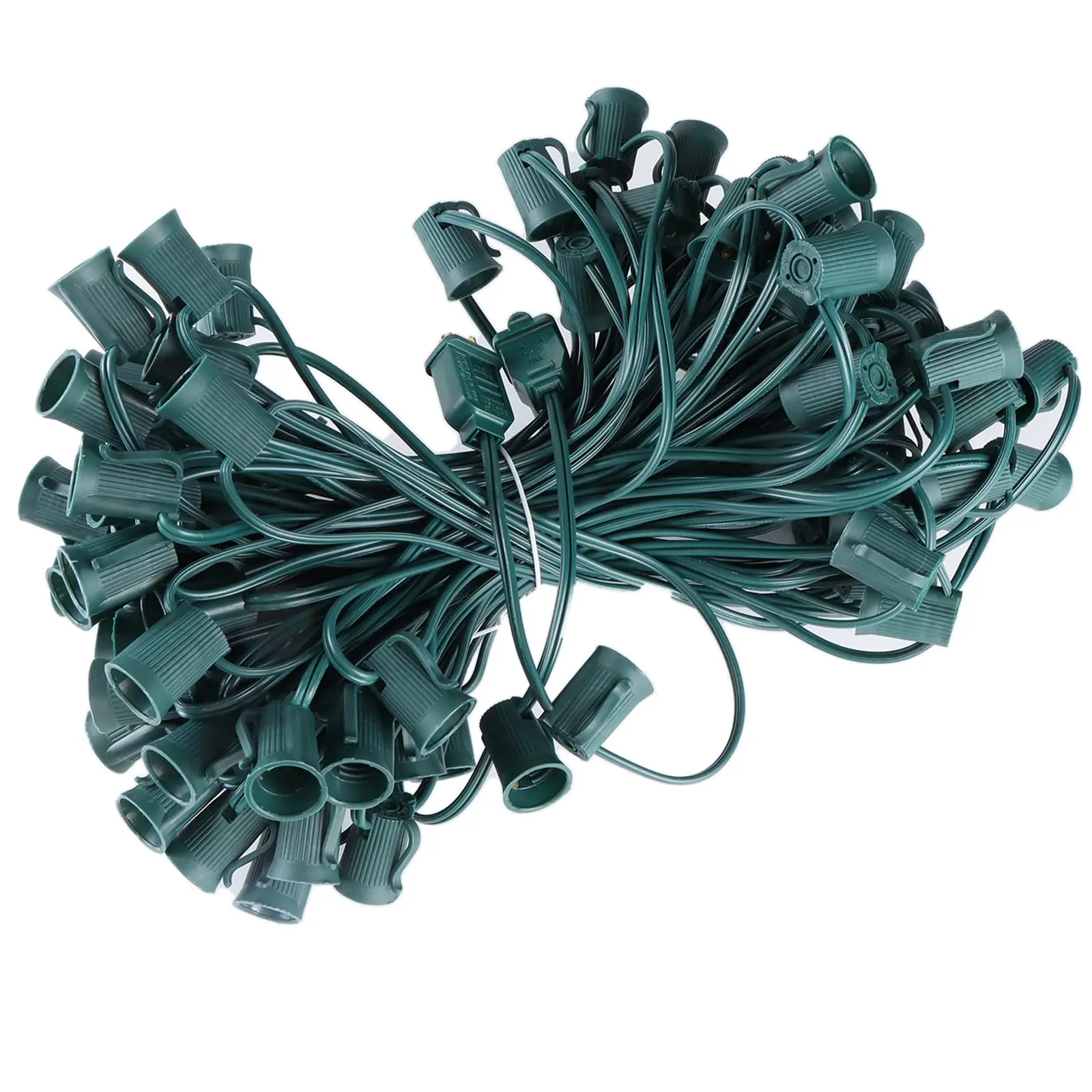 Plastic Decoration C9 E17 Spool Green Wire Plastic Decoration String Light Spool for Christmas Lighting C7 C9 Bulb Sockets