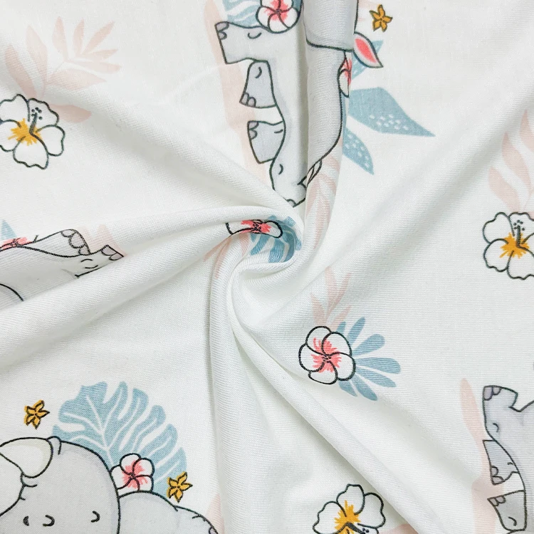 Eco-friendly Bamboo Material Single Jersey Fabric , Soft Hand Feel Printed Cotton Jersey Fabric for Sale/ details