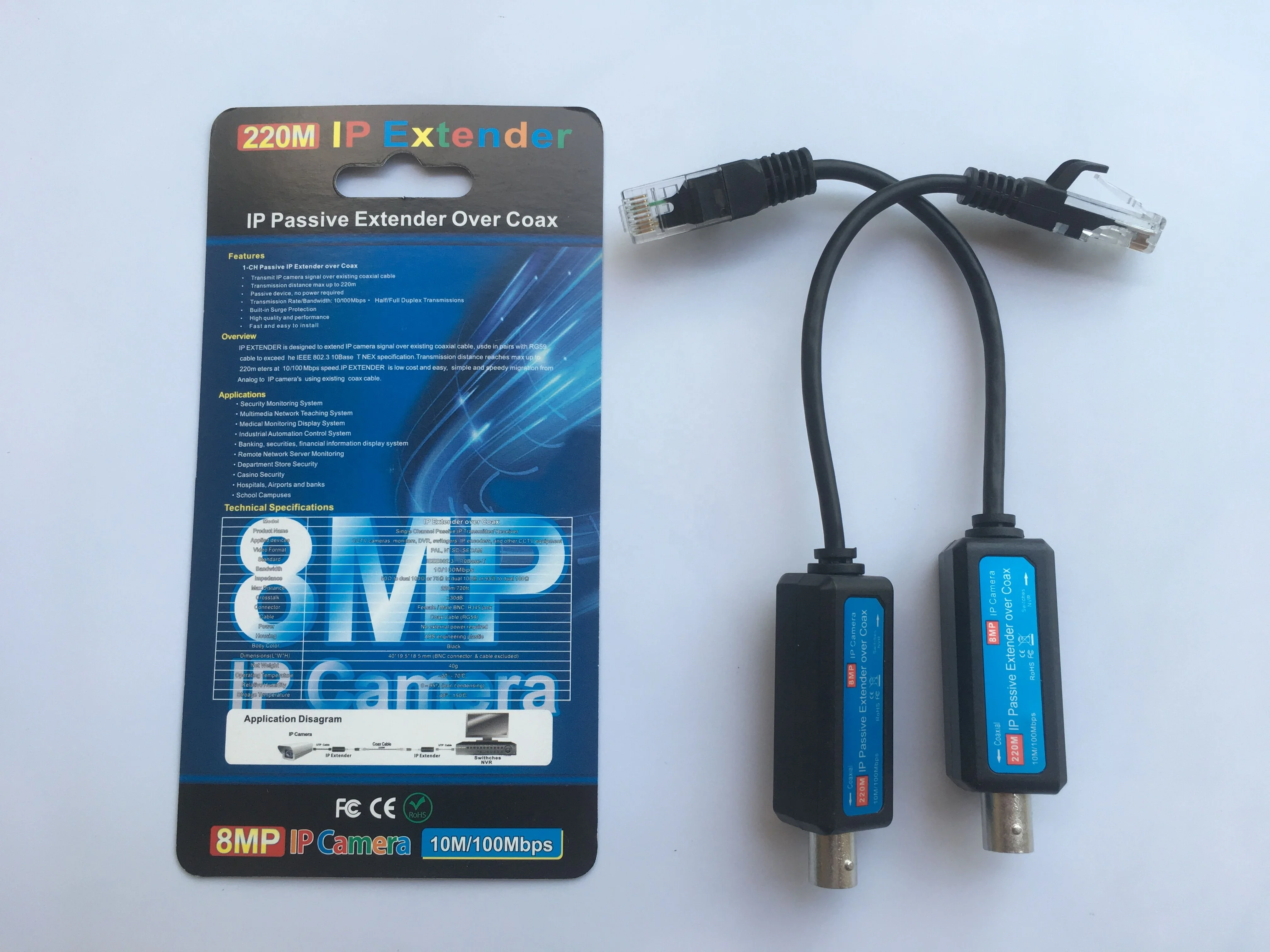 Adattatore Trasmettitore Coassiale A Ethernet - Estensione Fino A 220m Per Telecamere Sicurezza - Foto 5